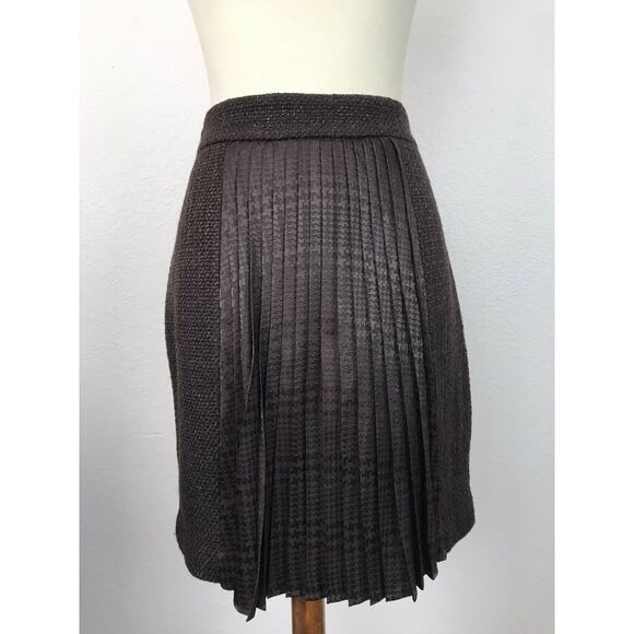 2B Rych Wool Blend Pleated Tweed Pencil Skirt - Picture 1 of 8